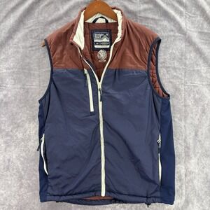 Straight Down Vest Mens M Blue Red Sapona Golf Full Zip Puffer Performance